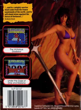 Barbarian (1987-88)(Palace Software-Superior Software) box cover back